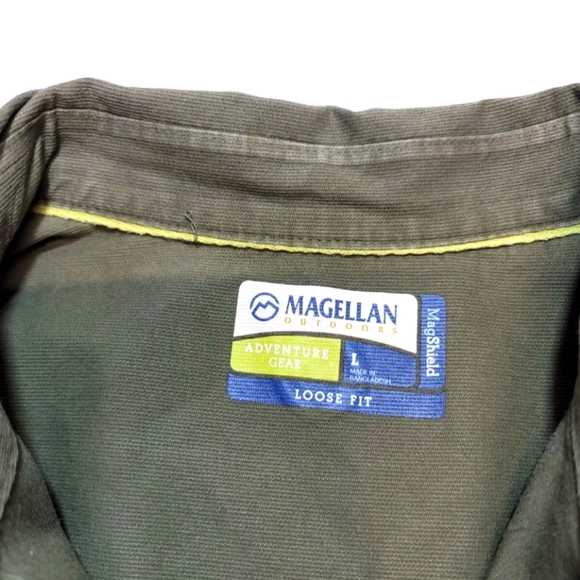 Magellan MagShield Loose Fit Adventure Gear Outdoors Shirt - Men's Large Olive - Picture 3 of 6